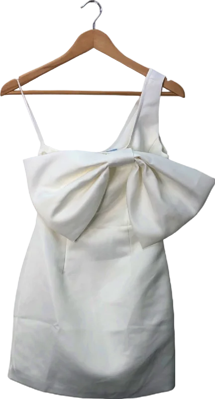 Charlotte Mills White Bow Detail Dress UK 6