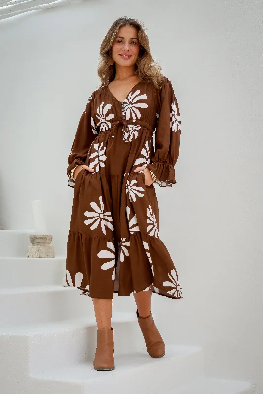 Joop & Gypsy Daisy LS Dress Brown