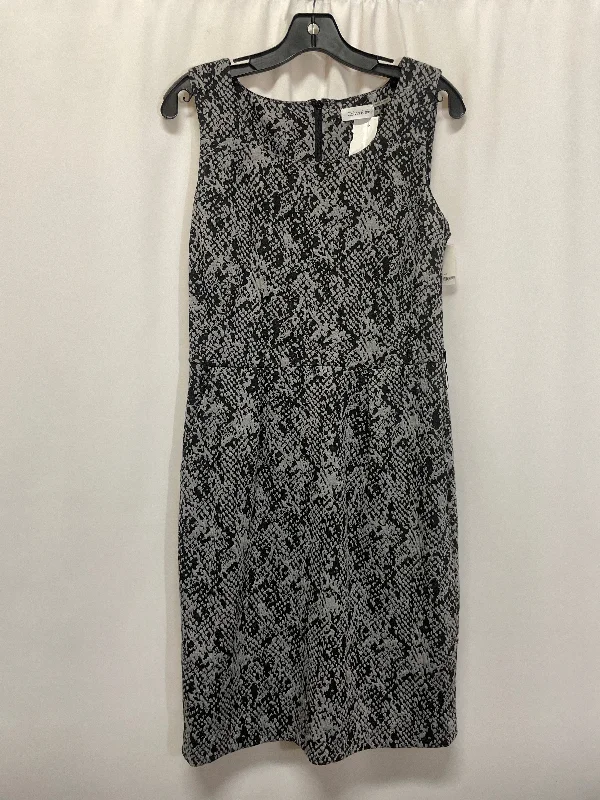 Dress Casual Midi By Calvin Klein In Grey, Size: M