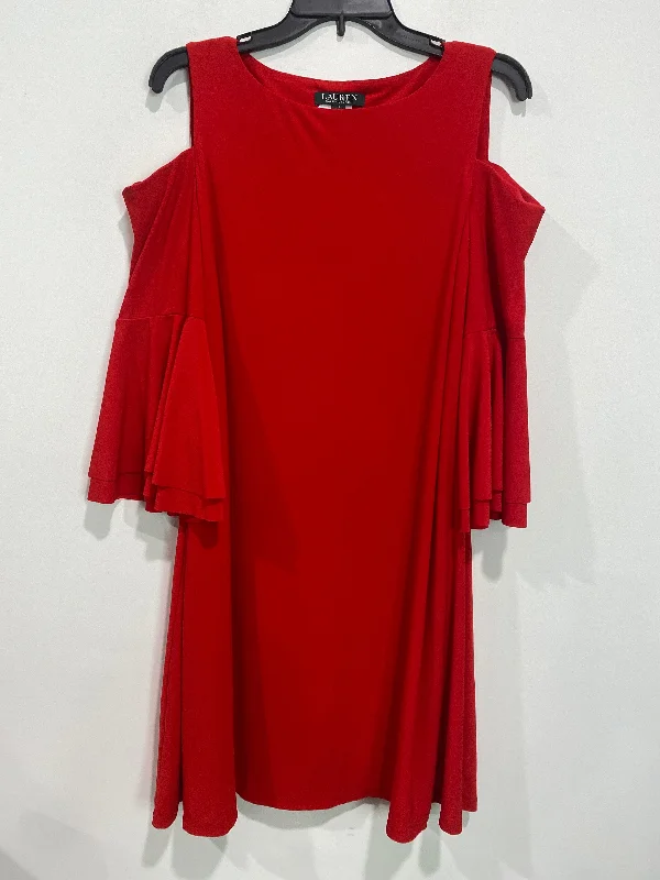 Dress Casual Midi By Lauren By Ralph Lauren In Red, Size: L