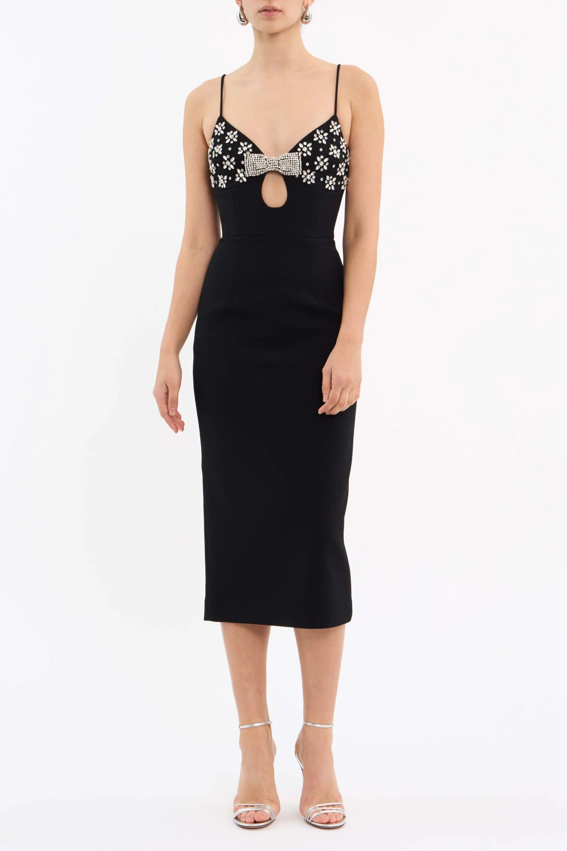 Rebecca Vallance Rina Strap Midi Dress - Black