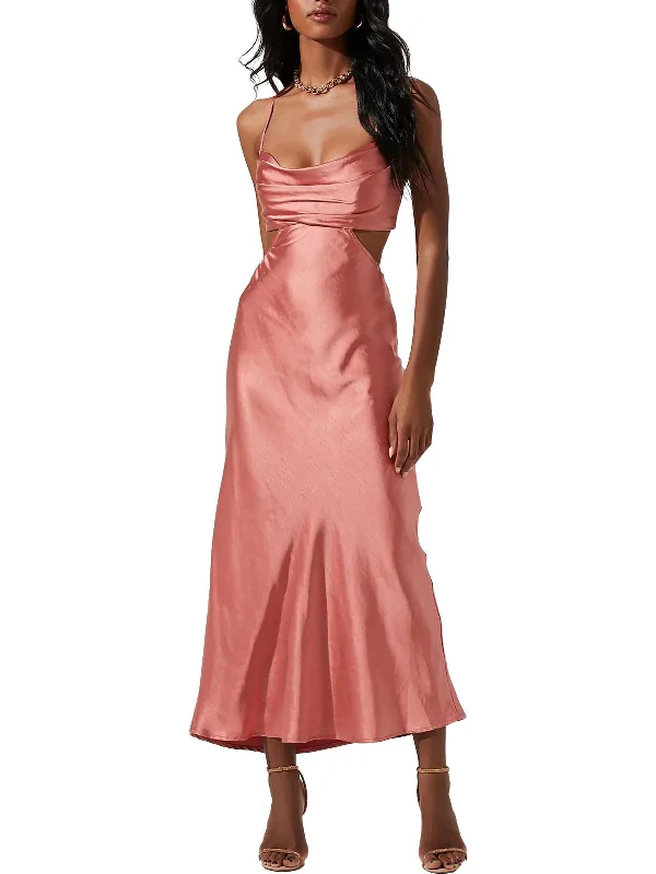 Colette Womens Satin Maxi Cocktail and Party Dress