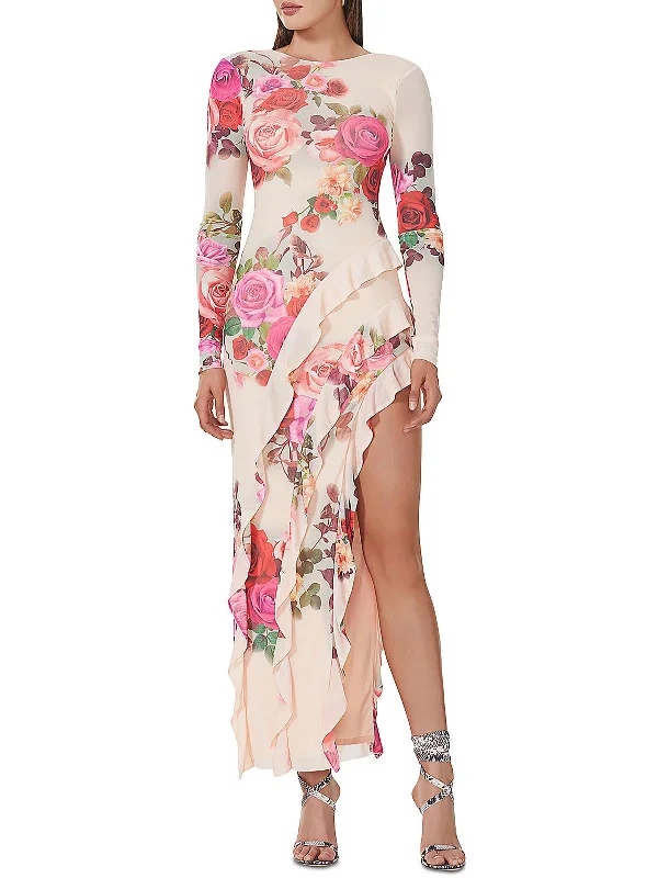 Jacie Womens Floral Hi Low Cocktail And Party Dress