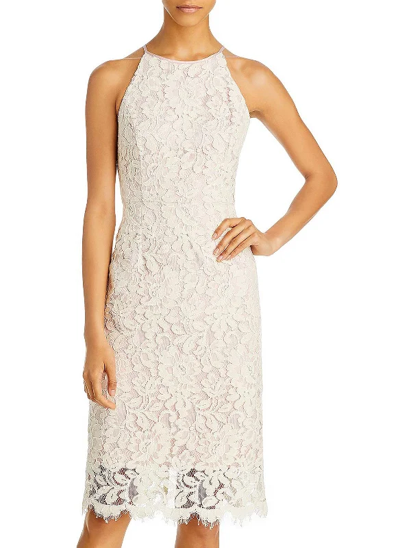 Womens Lace Midi Cocktail and Party Dress