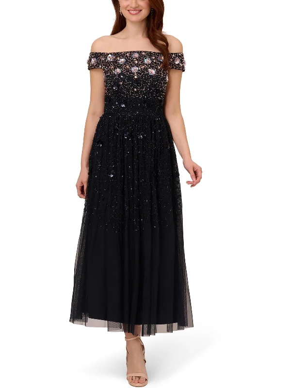 Womens Sequin Beaded Cocktail And Party Dress