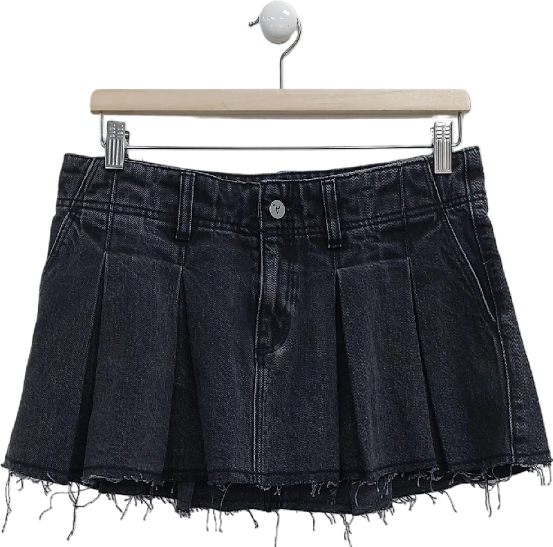 Abrand Jeans Black Pleated Mini Skirt UK M