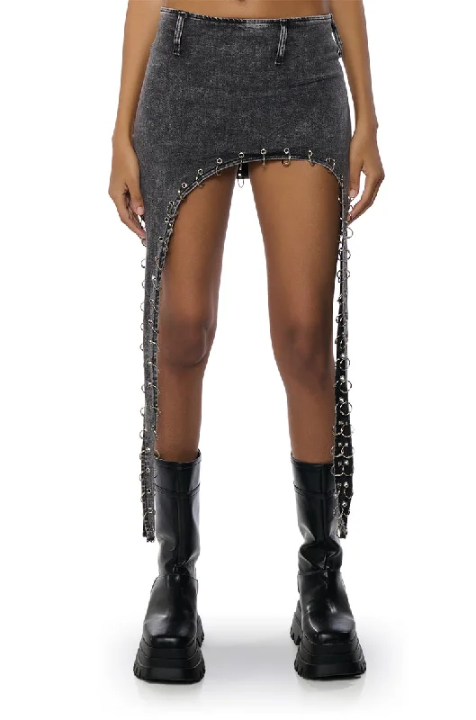 BAD TO THE BONE DARK DENIM MINI SKIRT