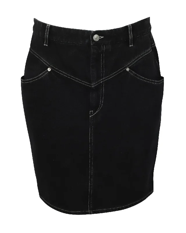 Isabel Marant Denim Skirt in Black Cotton