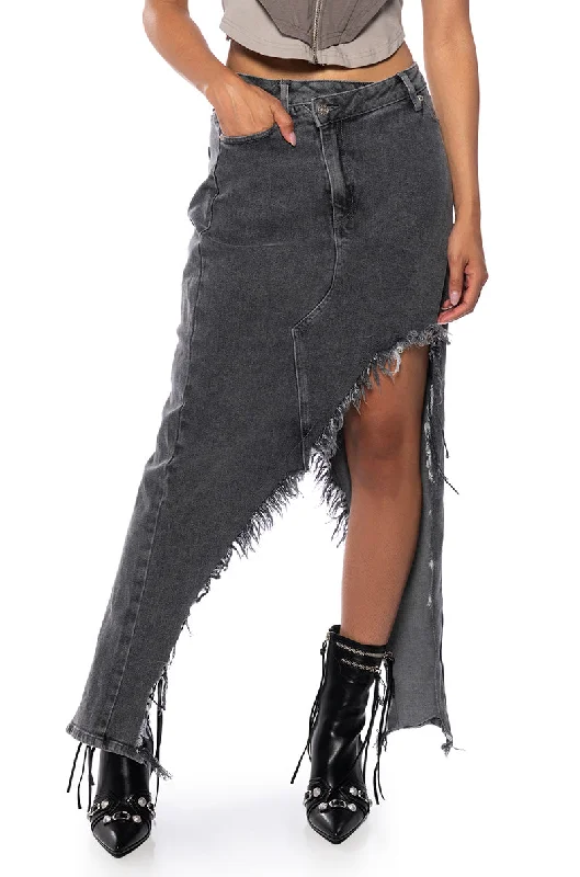 JUST WANNA DANCE HIGH LOW DENIM SKIRT