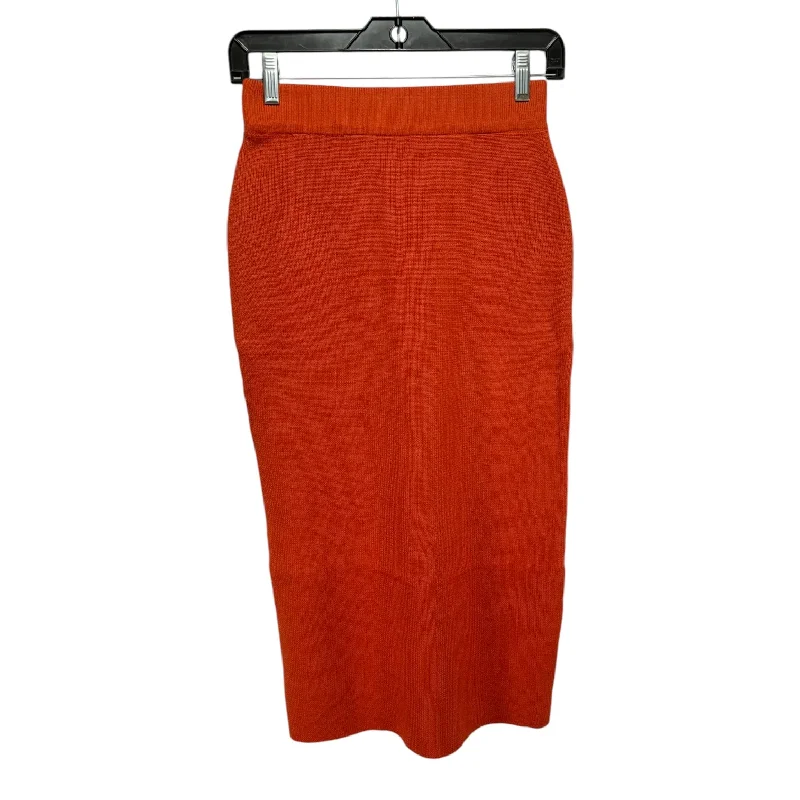 Knit Skirt Midi Unbranded In Orange, Size: M