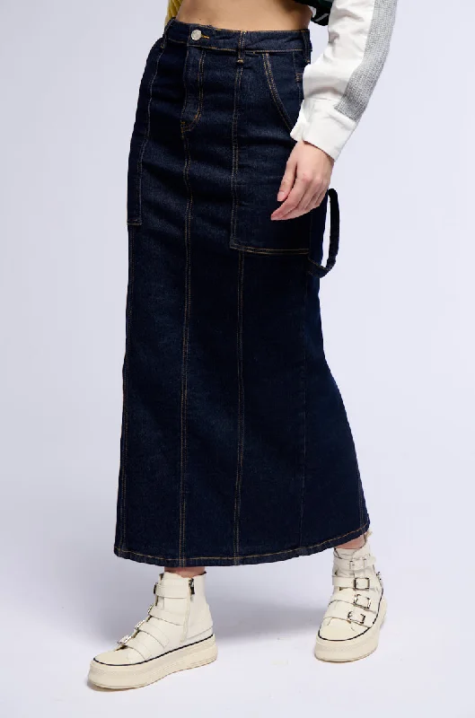 LET IT GO DENIM MAXI SKIRT