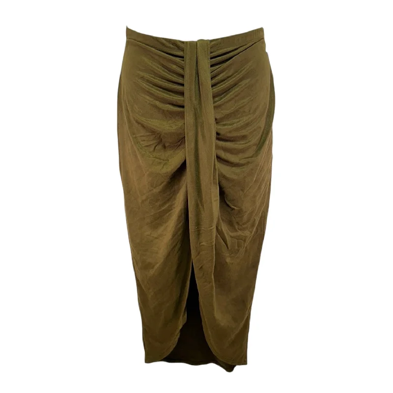 Microsuede Skirt Maxi By Unbranded In Green, Size: M