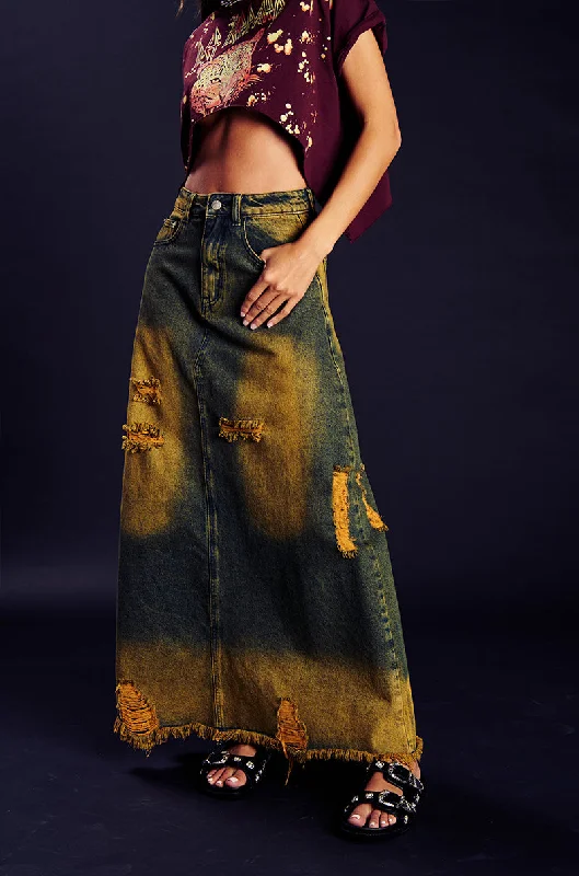 MOVIN DIFFERENT DENIM MAXI SKIRT