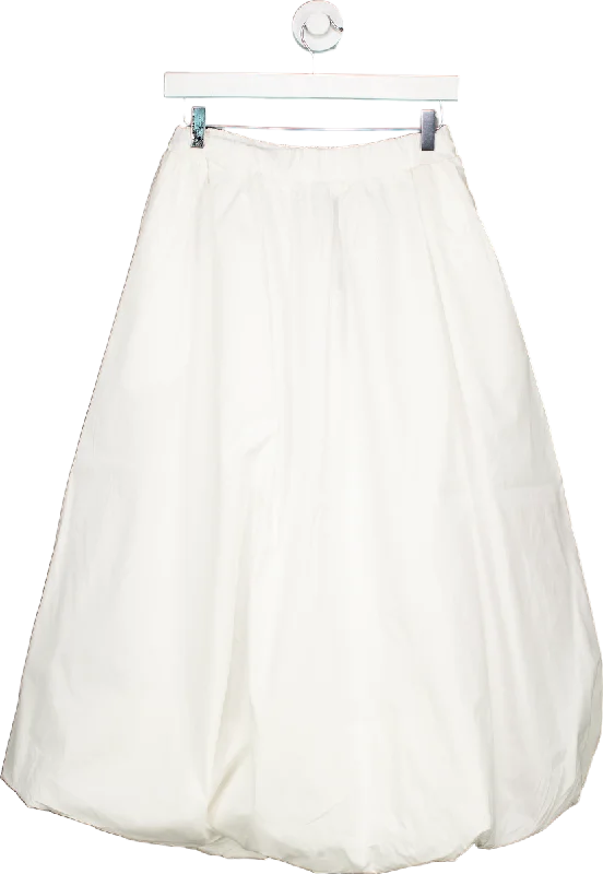 New Look White Bubble Hem Midi Skirt UK 8