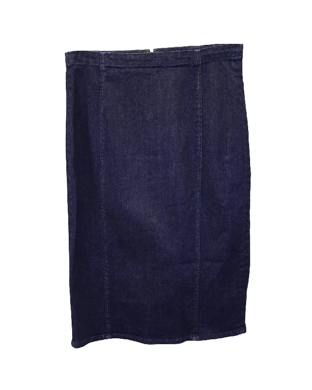 Polo Ralph Lauren Denim Pencil Skirt in Blue Cotton