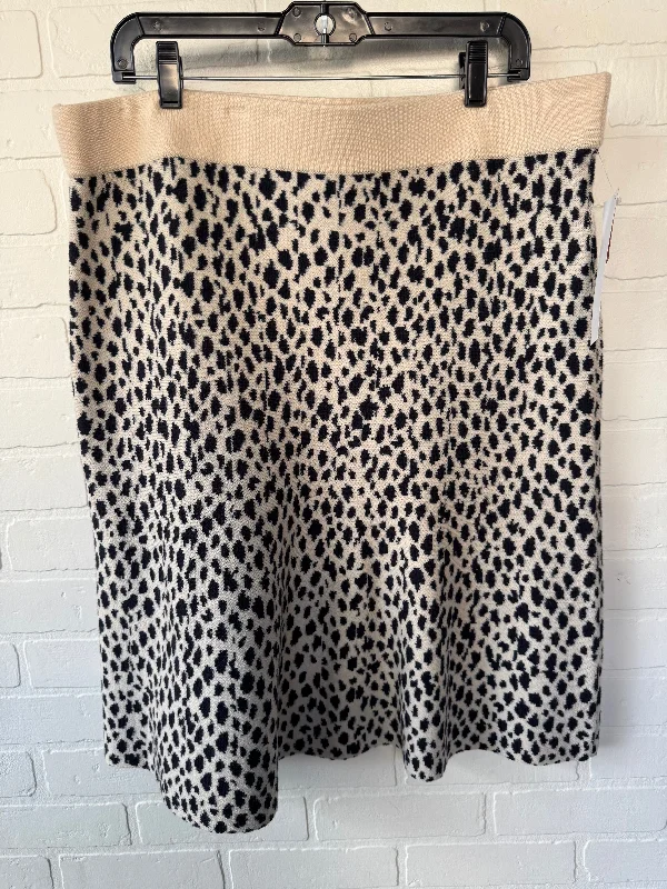 Skirt Midi By Ann Taylor In Black & Cream, Size: 14