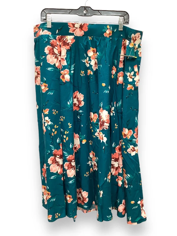 Skirt Midi By Torrid In Teal, Size: 2