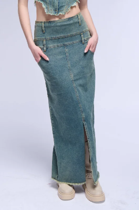 STERLING DENIM MAXI SKIRT