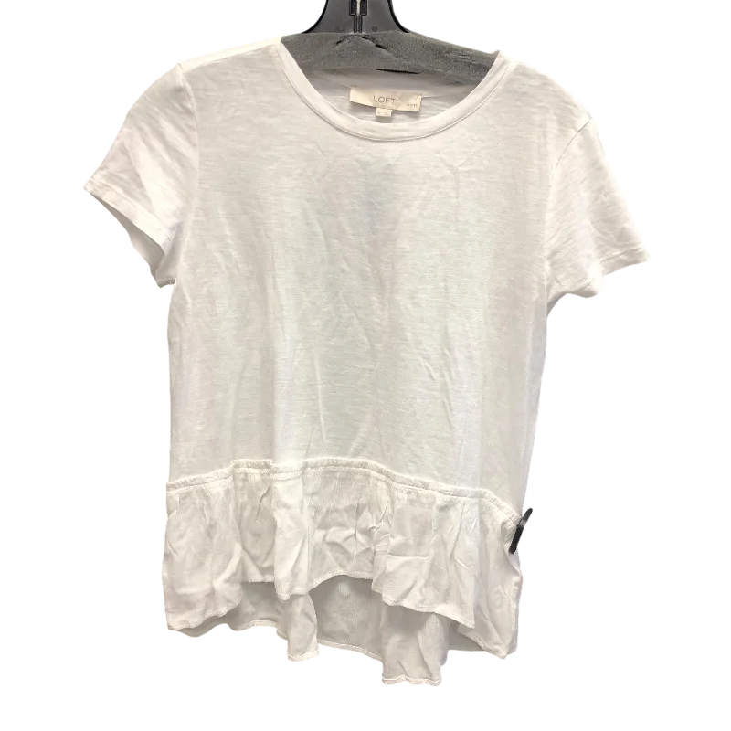 Top Short Sleeve Basic By Loft In White, Size: S