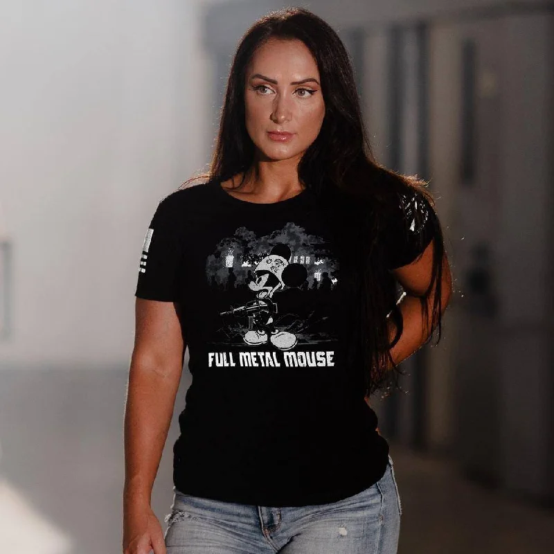 Women's Full Metal Mouse Slim Fit T-Shirt - Black