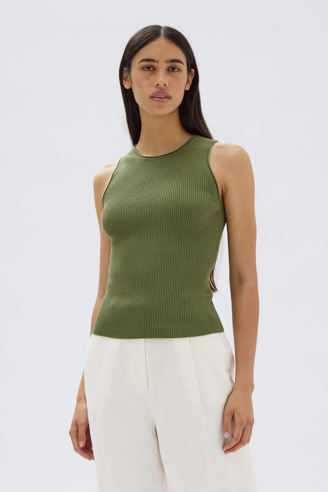 Faye Knit Tank - Pandan