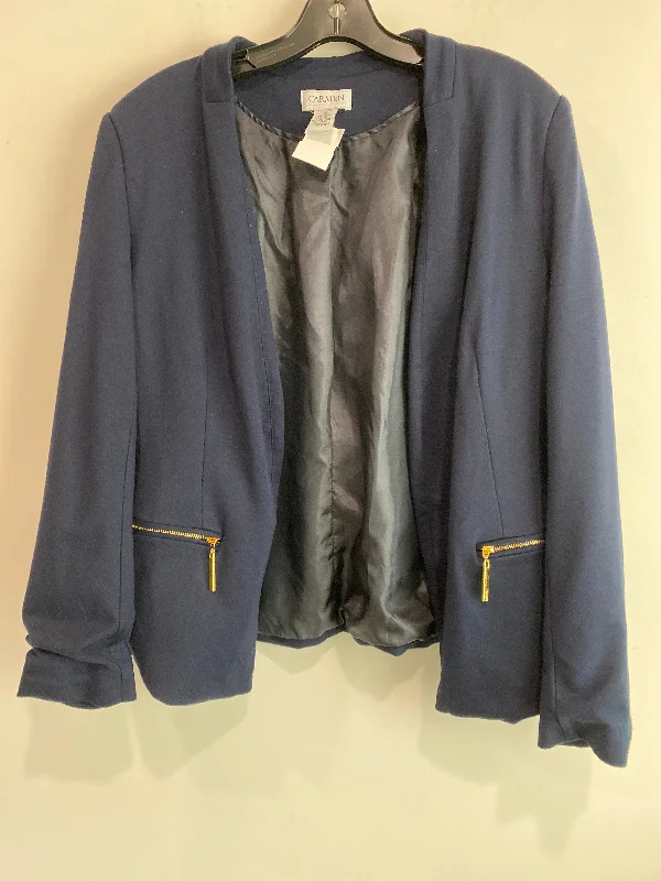 Blazer By Carmen By Carmen Marc Valvo In Blue, Size: L