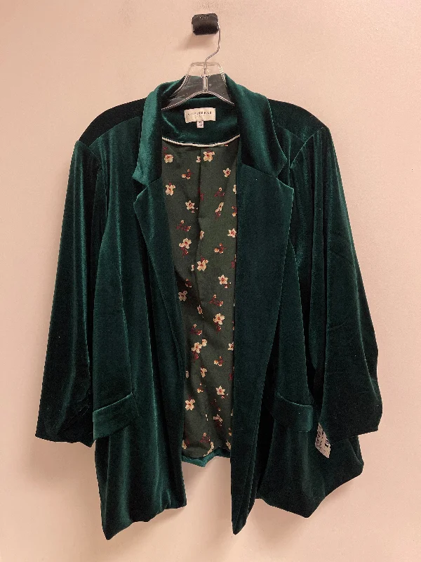 Blazer By Skies Are Blue In Green, Size: 3x