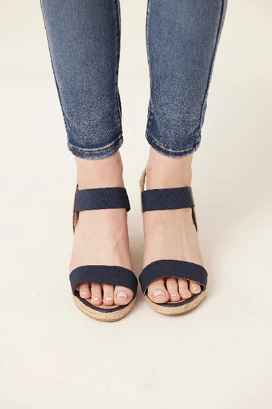 Saloos Elasticated Strap Wedges