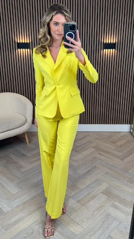 Adaline Yellow Trousers & Blazers Co Ord