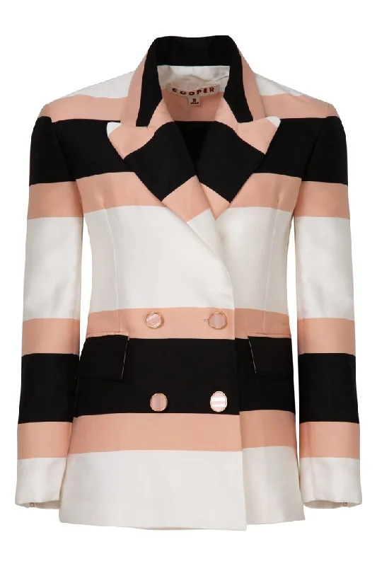 Cooper By Trelise Cooper Suiting Point Jacket - Black Pink Stripe