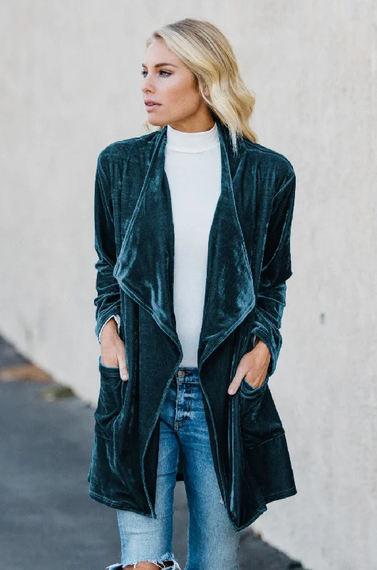 Draped in Velvet Cardigan