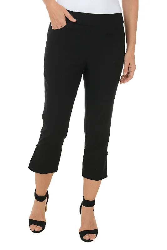 Petite Pull-On Button Hem Capri Pant