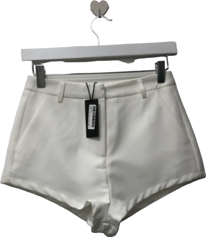 Misspap White Tailored Micro Mini Short UK 8