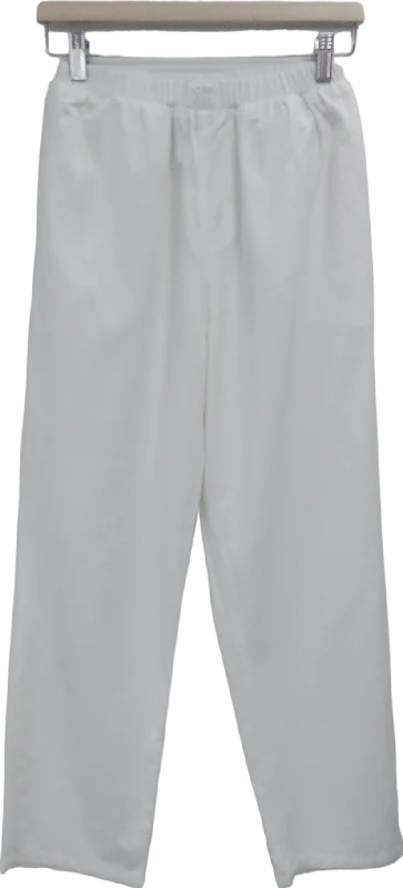 The Couture Club White Embroidered Emblem Trousers UK 6