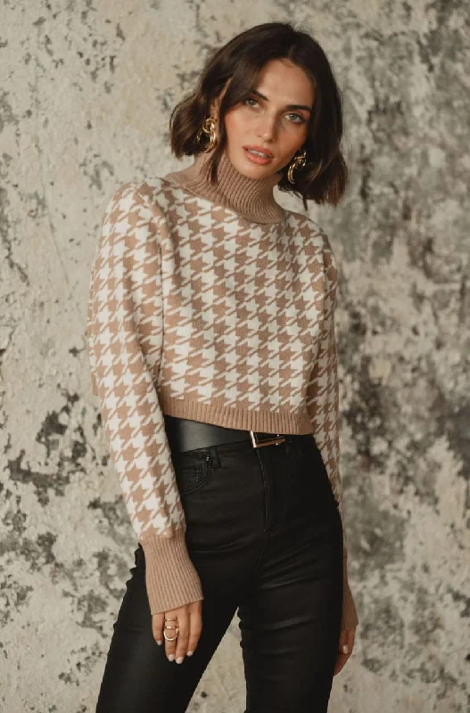 Jamie Beige Houndstooth Sweater